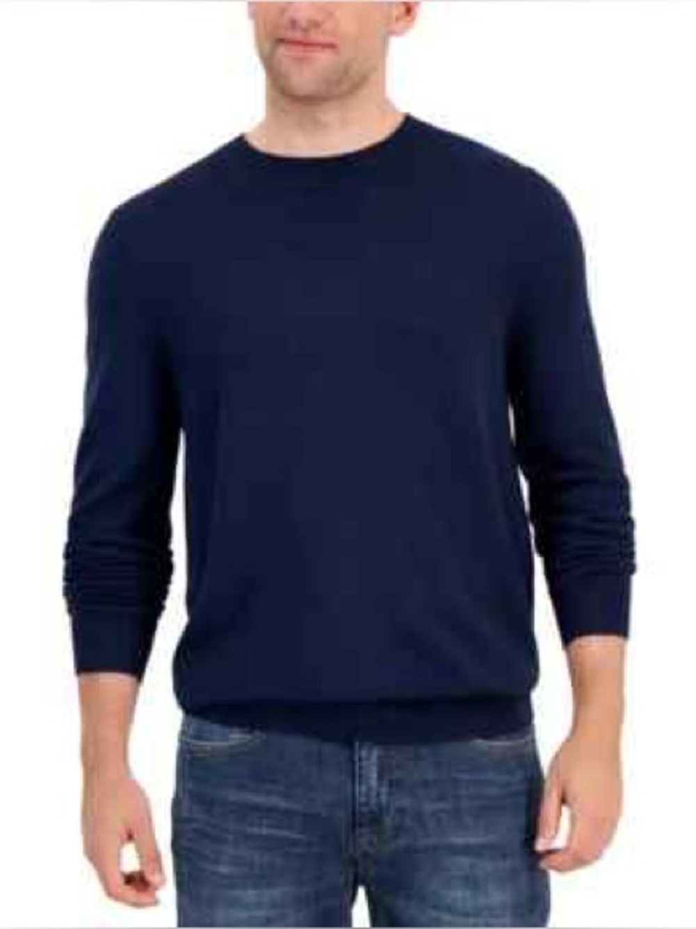 NWT Alfani Merino Wool Blend Sweater in Navy | Size XL